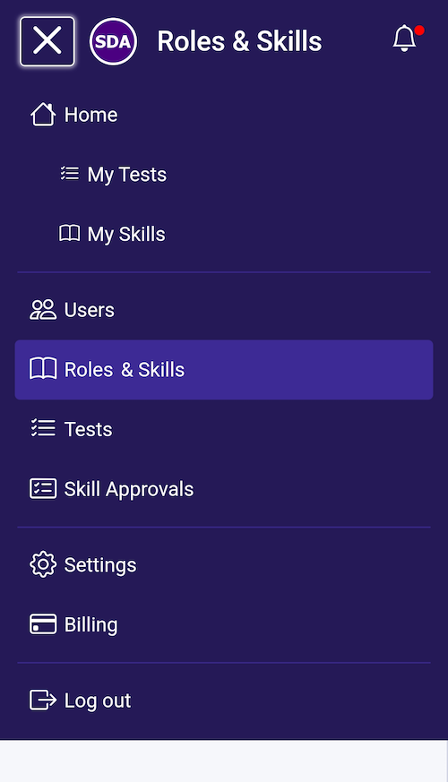 The new mobile hamburger menu.