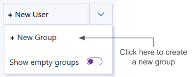 The '+ New Group' context menu item.